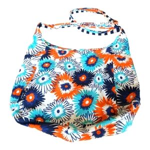 Thirty-one Reversible Floral or Striped Cotton tote bag GUC stained